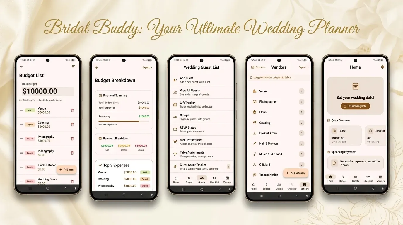 Bridal Buddy: Android Wedding Planning App (Beta)