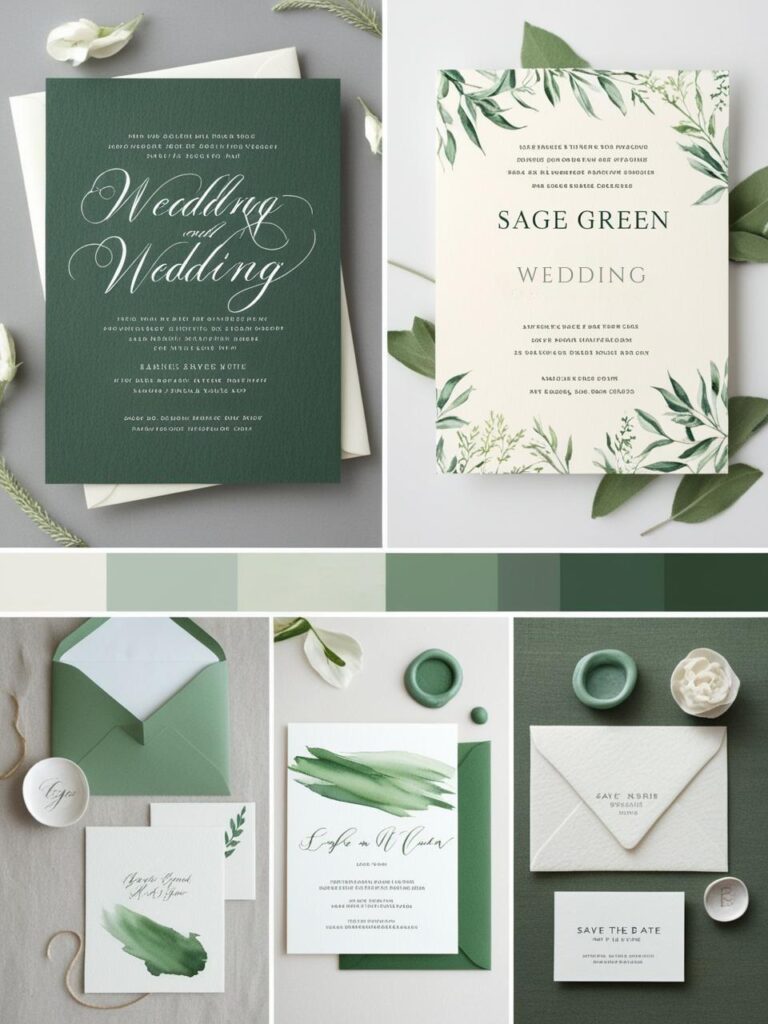 Sage Green Wedding Invitations
