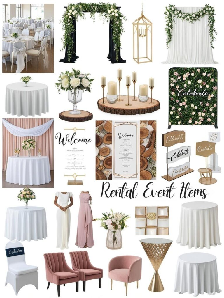 Various Renting Wedding Décor Items