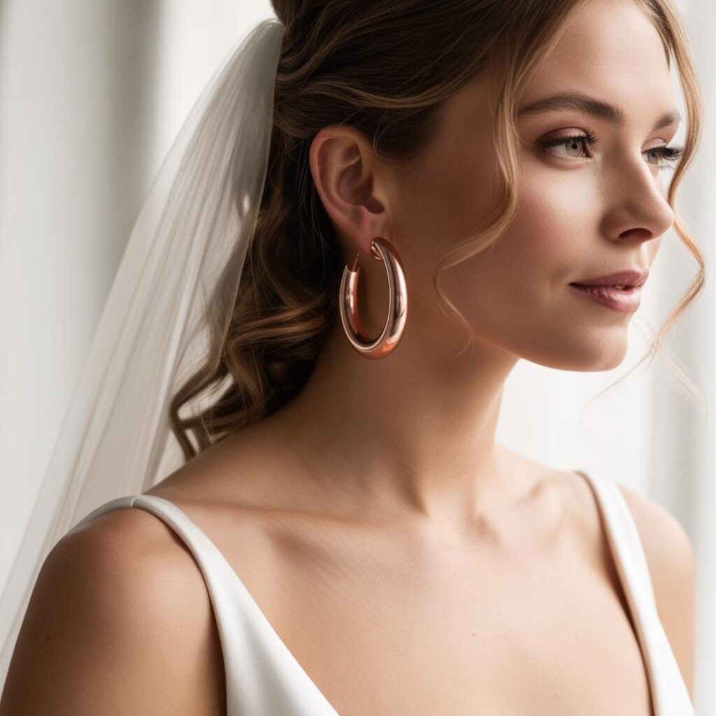 Wedding earrings hoops